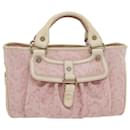 CELINE C Macadam Canvas Boogie Bag Hand Bag Pink White Auth 29372 - Céline