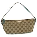 GUCCI Sherry Line GG Canvas Accessory Pouch Beige Light Blue Auth yk4023 - Gucci