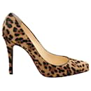 Christian Louboutin Leopard Print High Heel Pumps in Multicolor Pony Hair