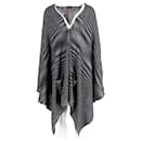 Missoni Knit Shawl Cover Up Top in Grey Wool 
