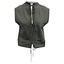 T by Alexander Wang Tie Front Sweater Vest in Grey Cotton