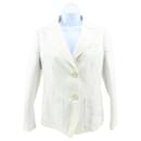 US size 6 Women's Off-White Crepe Blazer Jacket - Louis Vuitton