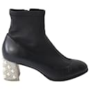 Sophia Webster Embellished Heel ankle Boots in Black Leather - Sophia webster