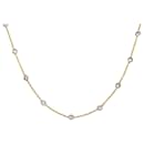 Gutter necklace in two tones of gold set with diamonds. - inconnue