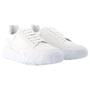 Court Sneakers in White Leather and White Heel - Alexander Mcqueen
