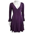 Just Cavalli purple dress from knitted rayon, UK 10 Italian 42