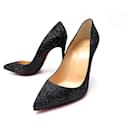 NEW CHRISTIAN LOUBOUTIN SHOES PIGALLE FOLLIES GLITTER SHOES 38.5 - Christian Louboutin