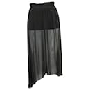 Alice + Olivia Ruffle Embellishment Sheer Skirt in Black Polyester