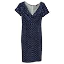 Missoni Printed Summer V-Neck Dress in  Navy Blue Rayon