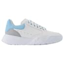 New Court Sneakers in White and Grey Leather - Alexander Mcqueen