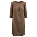a.P.C. belted 3/4 Sleeve Dress in Brown Cotton - Apc