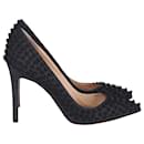 Christian Louboutin Pigalle Spikes 100 in Flannel Grey Wool