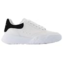 New Court Sneakers in Black and White Leather - Alexander Mcqueen