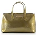 Louis Vuitton Olive Green Patent Leather Wilshire PM Bag