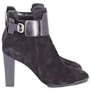 Tod's Belted Ankle Boots in Black Suede