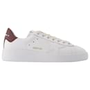 Pure Star Sneakers - Golden Goose -  White/Burgundy - Leather - Golden Goose Deluxe Brand