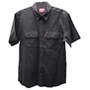 Supreme x Daniel Johnston Work Short Sleeve Button Front Shirt in Black Cotton 