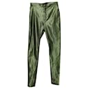 Isabel Marant Shiny Trousers in Green Polyamide