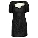 Vestido Caroline Constas con hombros descubiertos y aberturas en algodón negro - Autre Marque
