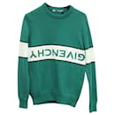 Givenchy Upside Down Logo Knit Jumper in Teal Green Cotton
