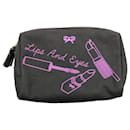 Anya Hindmarch Cosmetic Pouch in Black Canvas