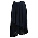 Alice + Olivia Layered Asymmetrical Maxi Skirt in Navy Blue Polyester