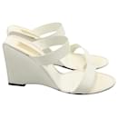 Michael Kors Slip-On Wedge Mules in White Leather