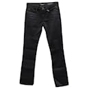 Saint Laurent Bootcut Skinny Jeans in Black Cotton