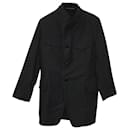 Yohji Yamamoto Pour Homme Einreihige Jacke aus schwarzer Baumwolle