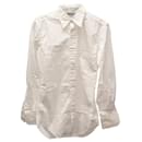 Thom Browne Classic Button Down Poplin Shirt in White Cotton