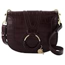 Hana Bag in Darkened Brown Leather - See by Chloé