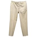 Brunello Cucinelli Zipped Pocket Trousers in Beige Cotton Twill