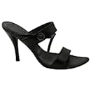 Yves Saint Laurent Strappy Sandals in Black Leather