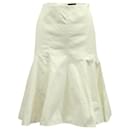 Theory Fit & Flare Mermaid Skirt in Cream Cotton