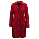 Kenzo Trench Coat in Red Cotton