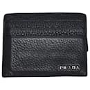 Prada Porta Carte Card Holder in Black Leather