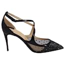 Christian Louboutin Twistissima Strass Pumps in Black Leather