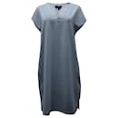 Theory Short Sleeve Shift Dress in Light Blue Polyester 