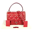 Valentino CandyStud Rotes gestepptes Leder - Valentino Garavani