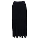 Sandro Paris Electric Pleated Skirt in Navy Blue Polyester