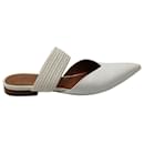 Malone Souliers Maisie Flat Mules in White Leather - Autre Marque