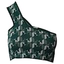 Dodo Bar Or One-Shoulder Crop Top in Green Viscose - Autre Marque