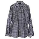 Tom Ford Checked Shirt in Blue Cotton