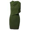 Givenchy Sleeveless Draped Sheath Dress in Olive Green Viscose  