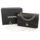 Chanel Classic doublé Rabat Maxi Noir Caviar Or