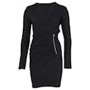 Maje Side Zip Detail Dress in Black Viscose