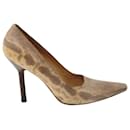 Gucci Snakeskin Print Pointed Pumps in Multicolor Leather