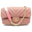 NEW HAND BAG CHANEL CLASSIQUE TIMELESS M PINK CHEVRON LEATHER NEW HAND BAG - Chanel