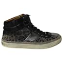 Jimmy Choo Belgravia Leopard High Top Trainers in Multicolor Leather