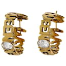 Creole Graffiti Earrings in Brass and Crystal - Alexander Mcqueen